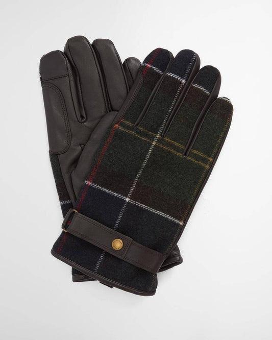 Barbour Newbrough Tartan Wool & Leather Gloves
